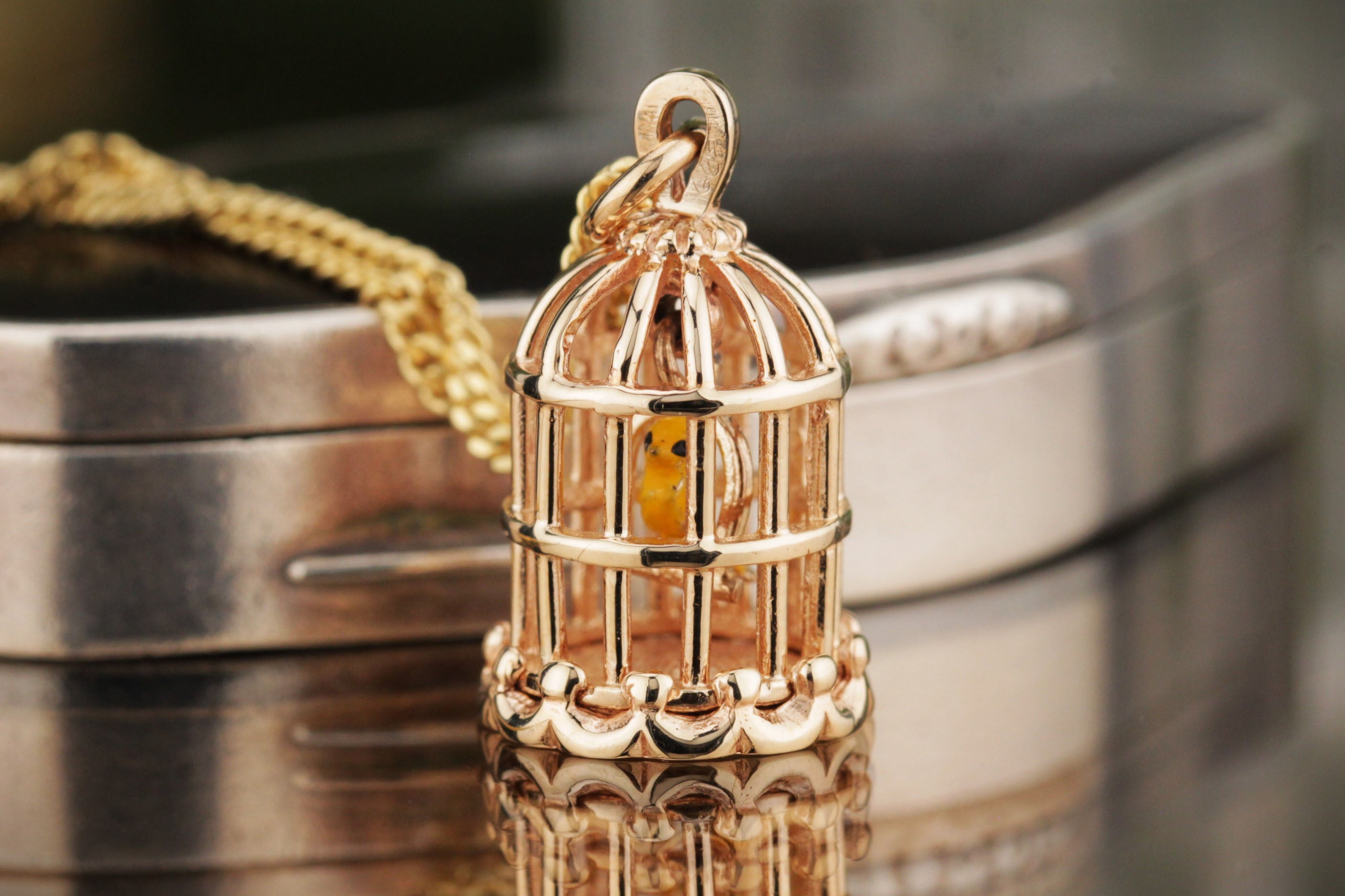 SparHawk Maine Tourmaline Crystal Bird Cage Necklace - Cross Jewelers